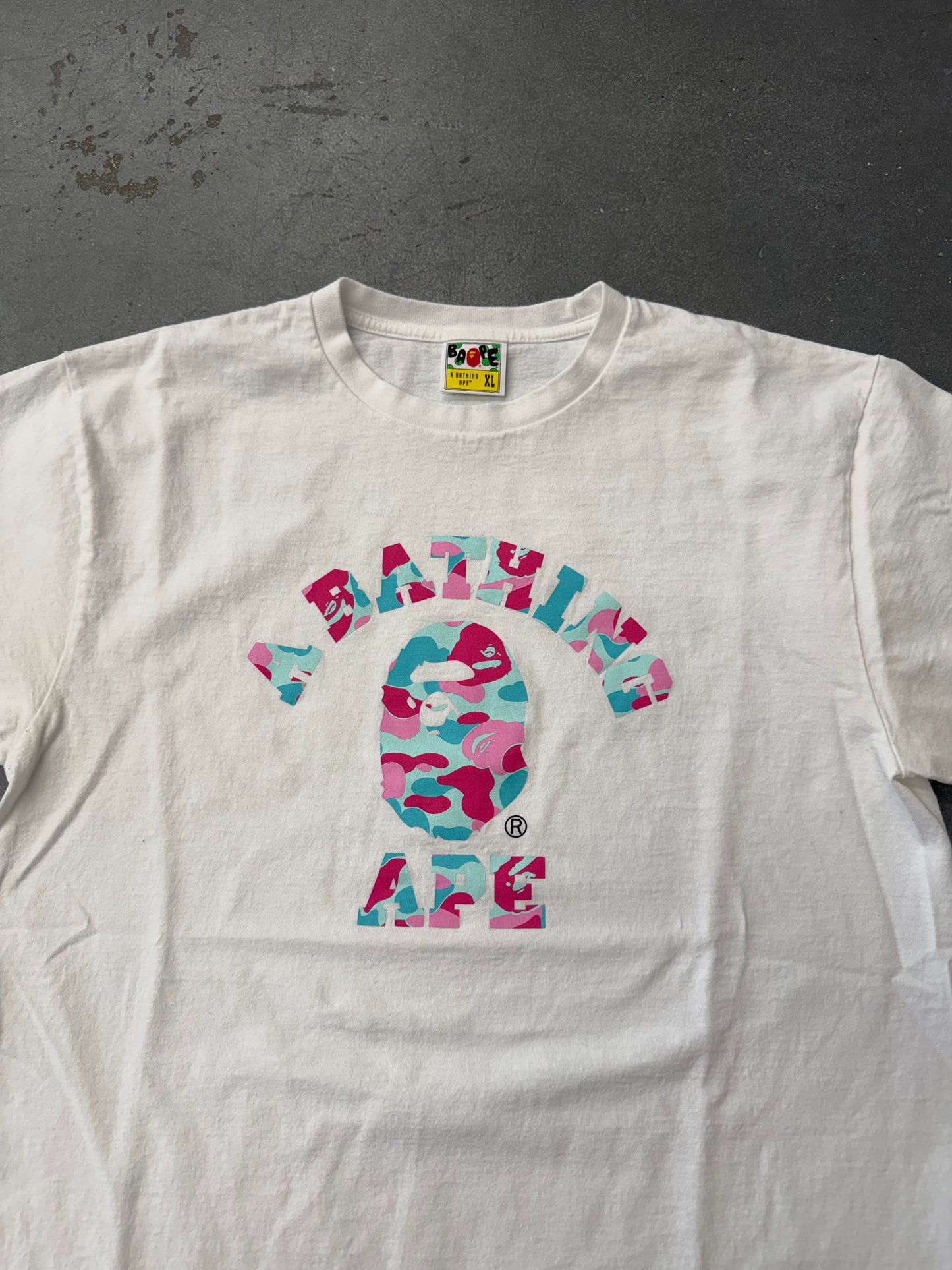 BAPE STORE MIAMI COLLEGE TEE - WHITE