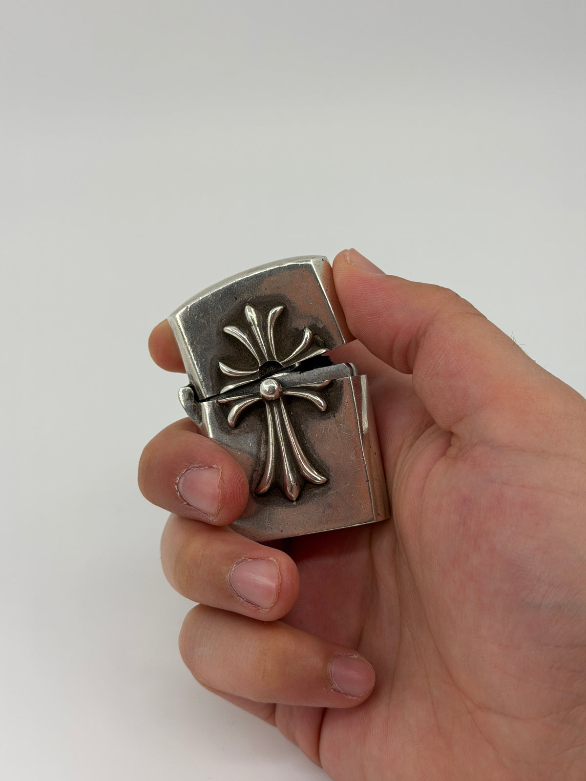 CHROME HEARTS SILVER CROSS ZIPPO LIGHTER