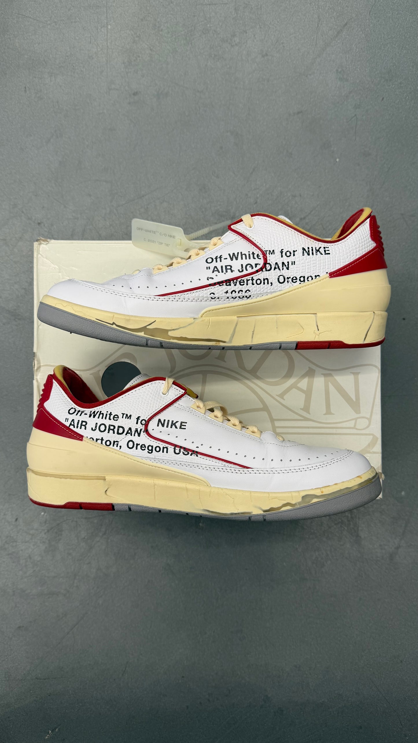 2021 JORDAN 2 RETRO LOW SP OFF-WHITE WHITE RED (WITH BOX)