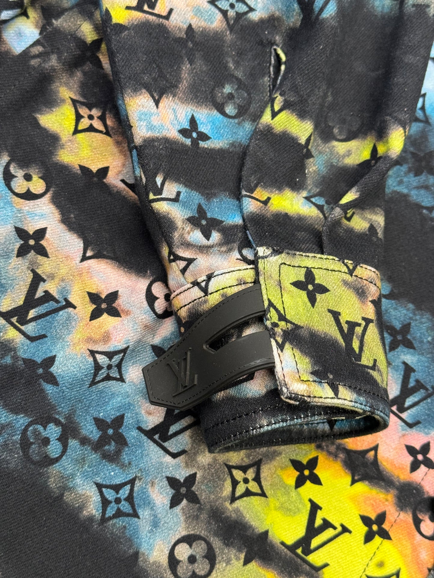 LOUIS VUITTON TIGER TIE-DYE PRINTED MONOGRAM DENIM SHIRT