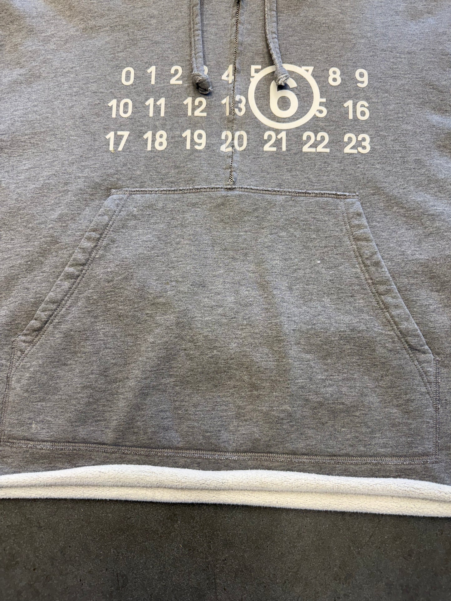 MM6 MAISON MARGIELA HALF-ZIP HOODIE - GREY (SMALL)