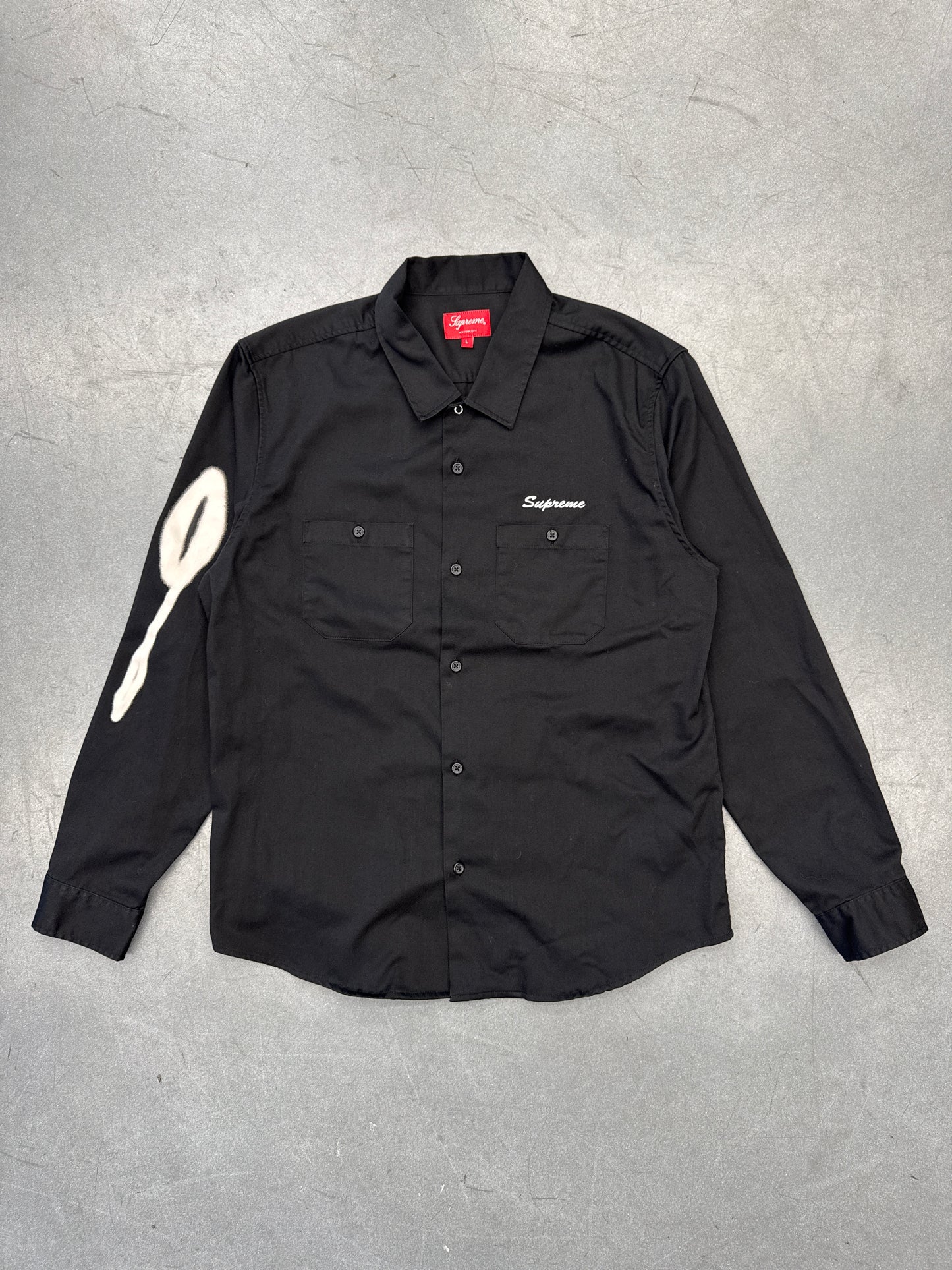 FW18 SUPREME ROSES LONG SLEEVE WORK SHIRT - BLACK
