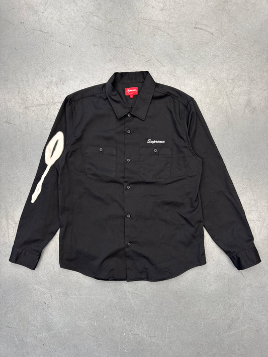 FW18 SUPREME ROSES LONG SLEEVE WORK SHIRT - BLACK