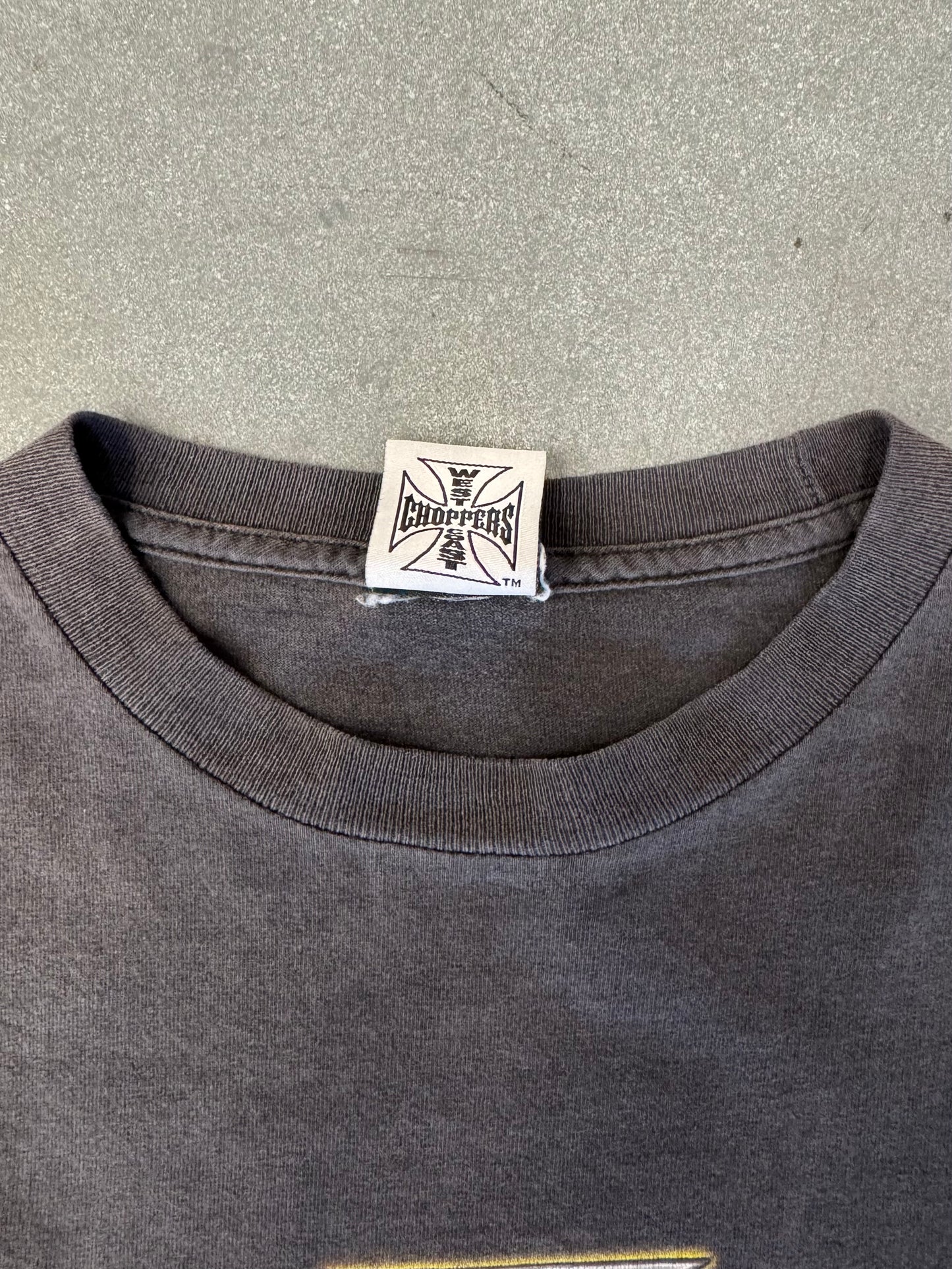 00S WEST COAST CHOPPERS REPEATED IRON CROSS LS TEE (JESSE WHO TAG) - M/L
