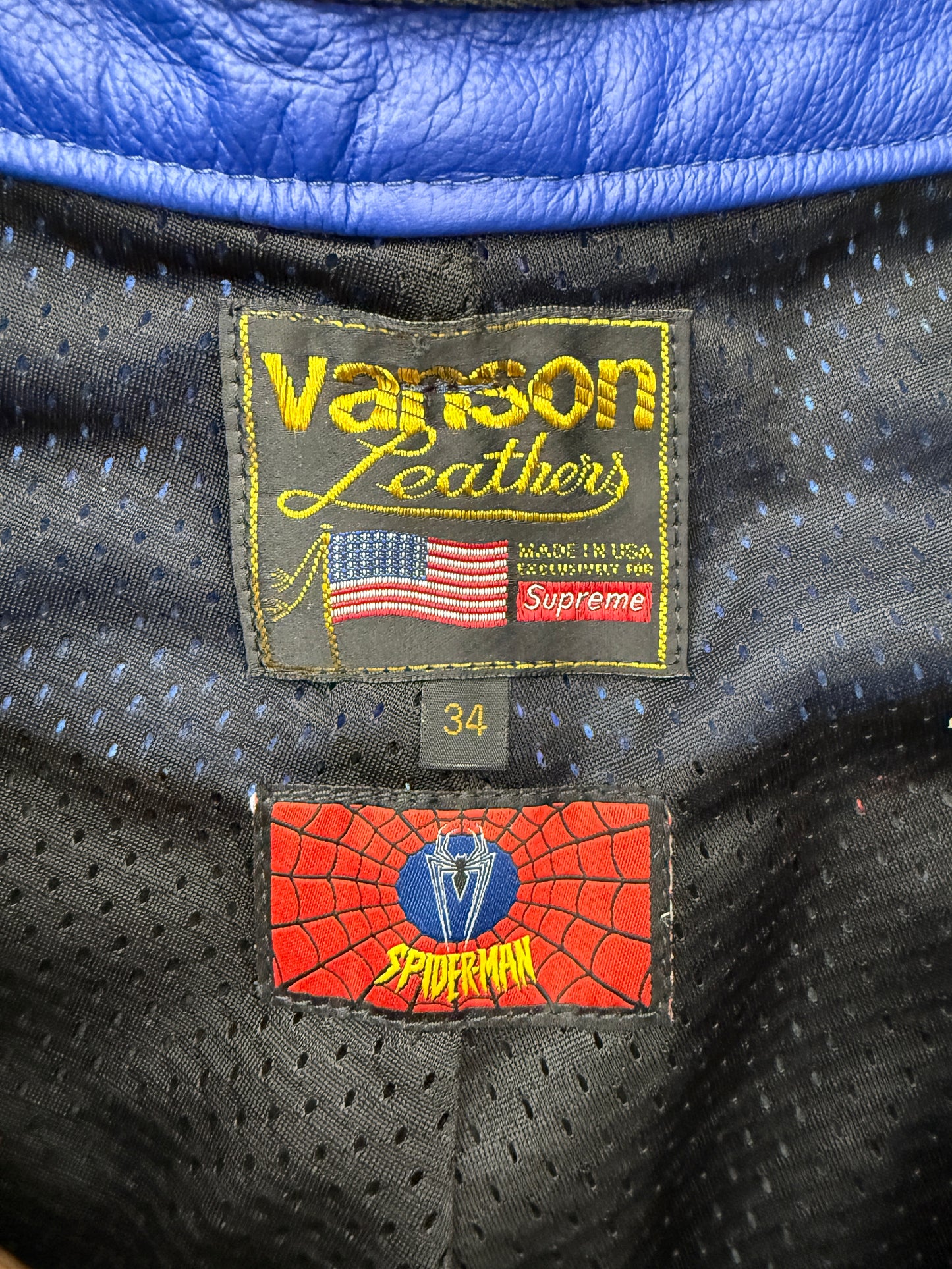SS26 SUPREME VANSON LEATHERS SPIDER-MAN SHORTS