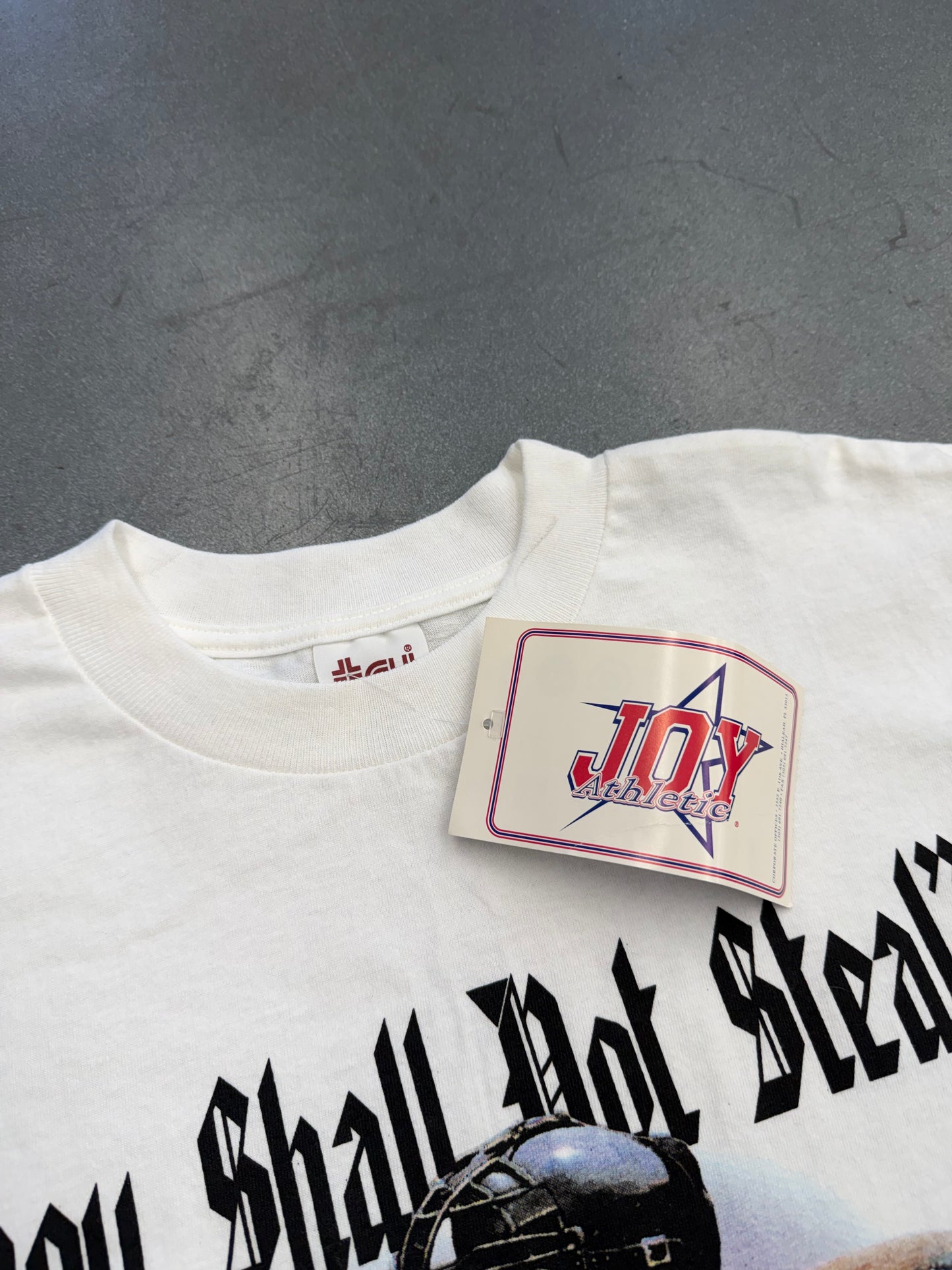 1997 FLORIDA MARLINS CHARLES JOHNSON "THOU SHALL NOT STEAL" TEE (TRY TAG) (NWT)