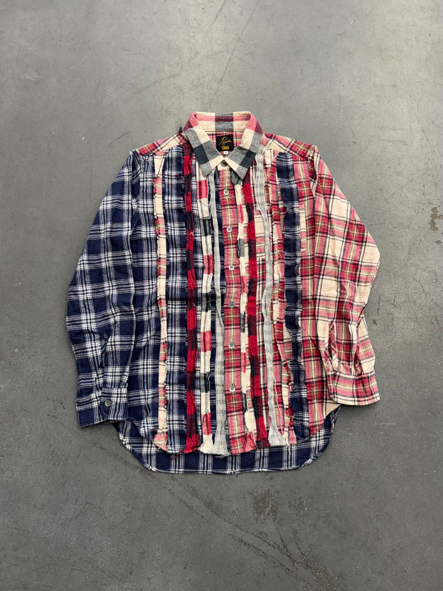 KITH X NEEDLES RIBBON CUTS LS FLANNEL SHIRT
