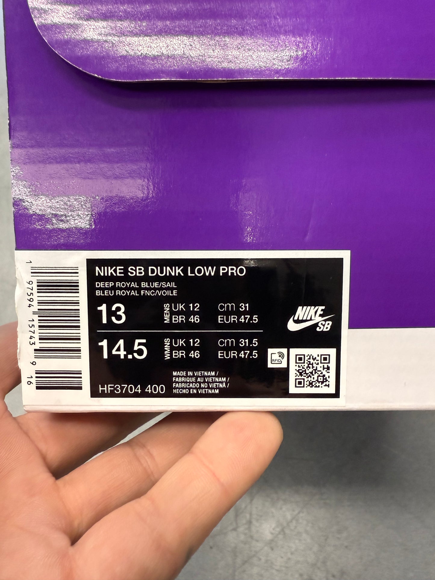 2024 SIZE 13 NIKE SB DUNK LOW DEEP ROYAL BLUE