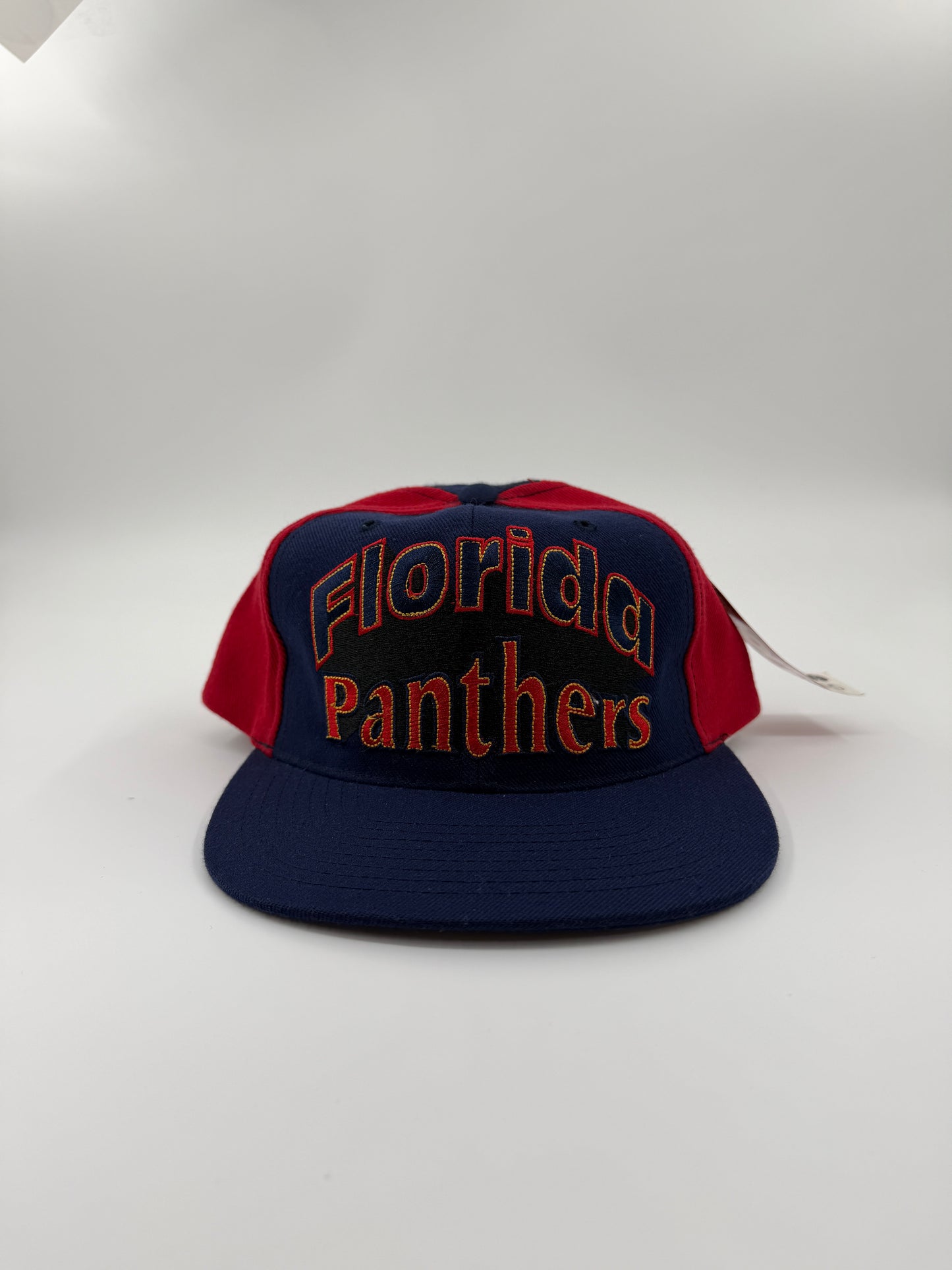 90'S AJD FLORIDA PANTHERS STITCHED OUTLINE LOGO SNAPBACK (RED/NAVY) (AJD TAG) (NWT)