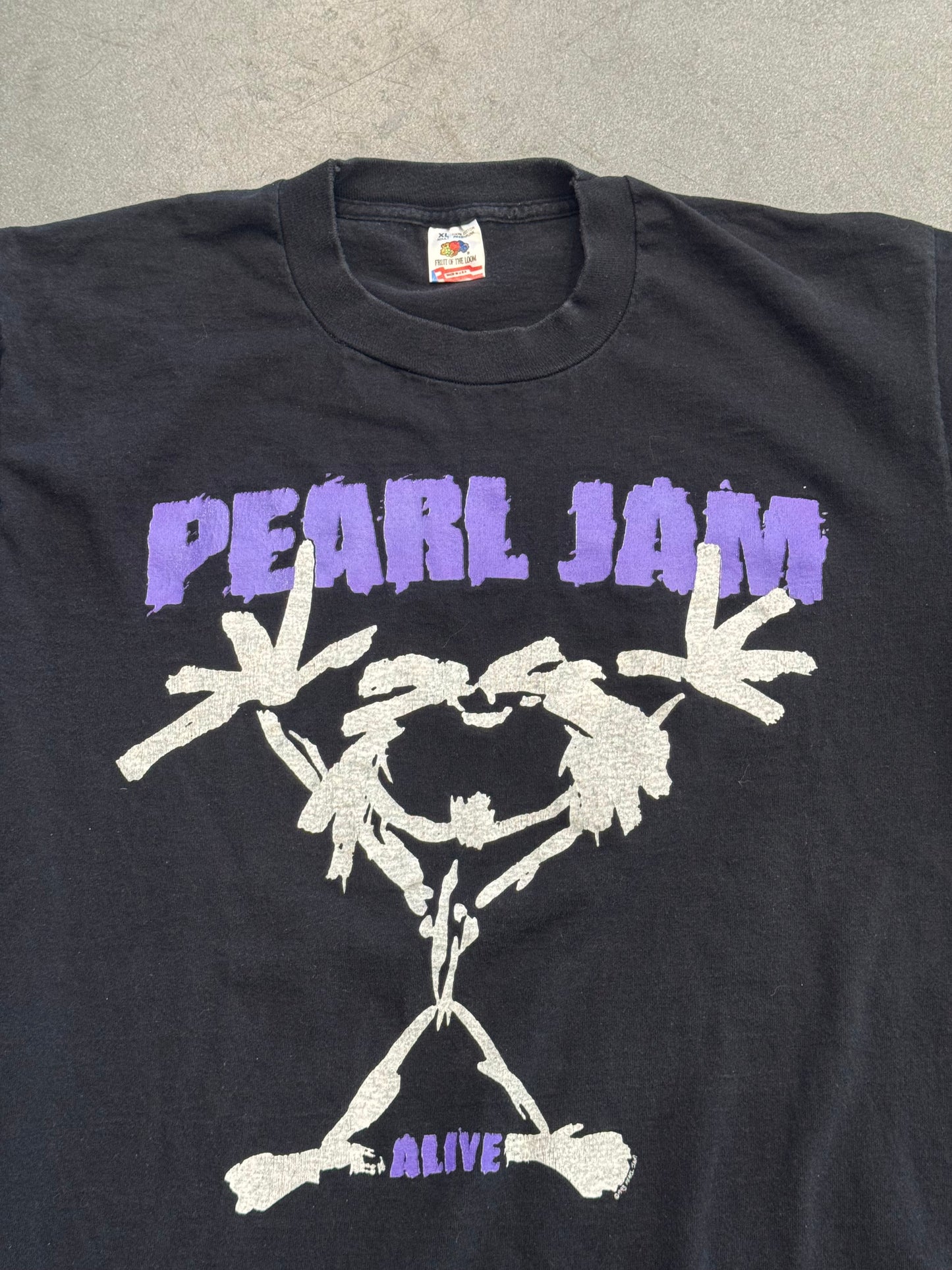 1993 PEARL JAM ALIVE PURPLE PRINT LS TEE (FOTL TAG)