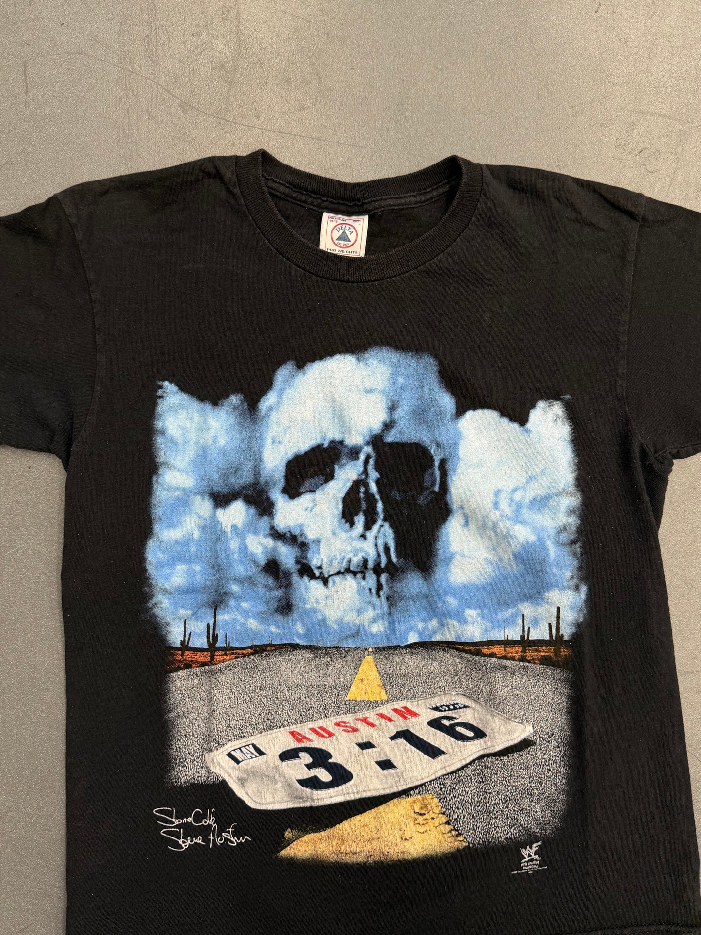 1998 WWF STONE COLD STEVE AUSTIN LICENSE PLATE TEE (DELTA TAG)