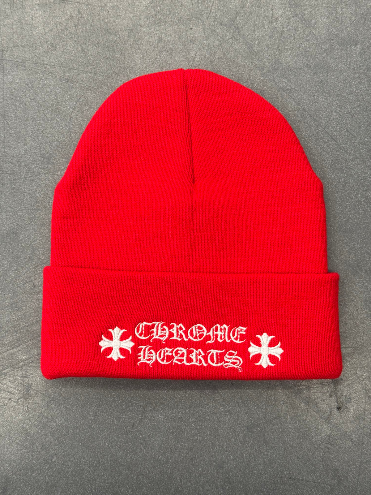 CHROME HEARTS WATCH CAP CH BEANIE - RED/WHITE