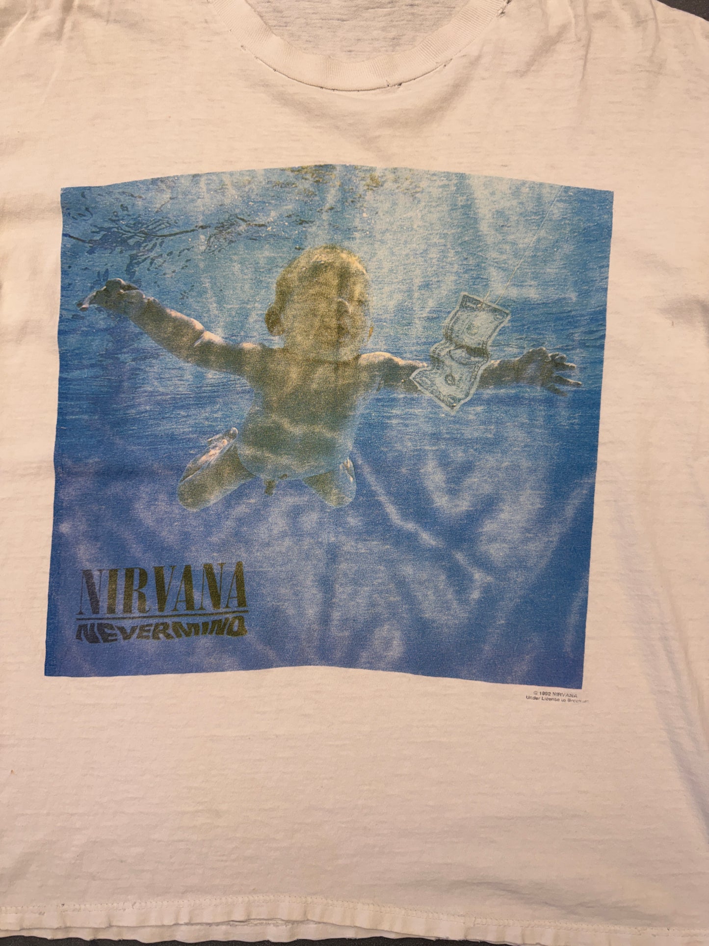 1992 NIRVANA NEVERMIND ALBUM DISTRESSED TEE (PULLED TAG)
