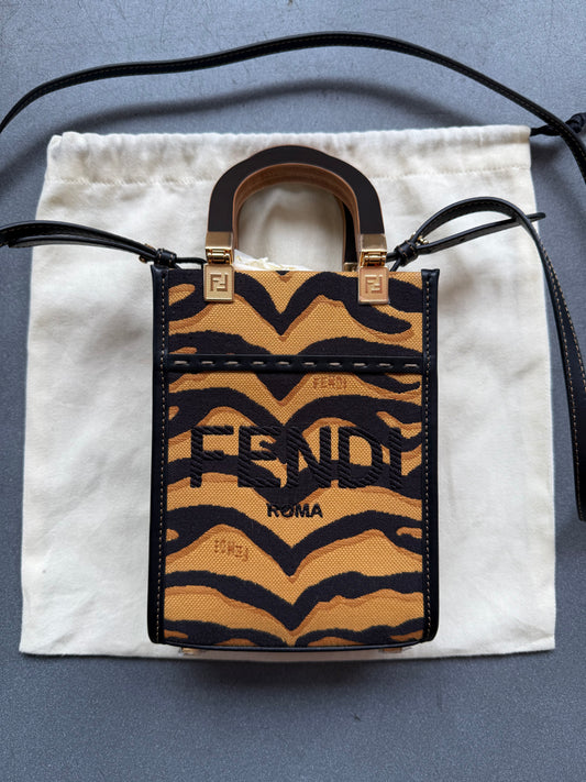 FENDI MINI SUNSHINE SHOPPER TOTE - TIGER (NEW WITH DUSTBAG) (TANIA)