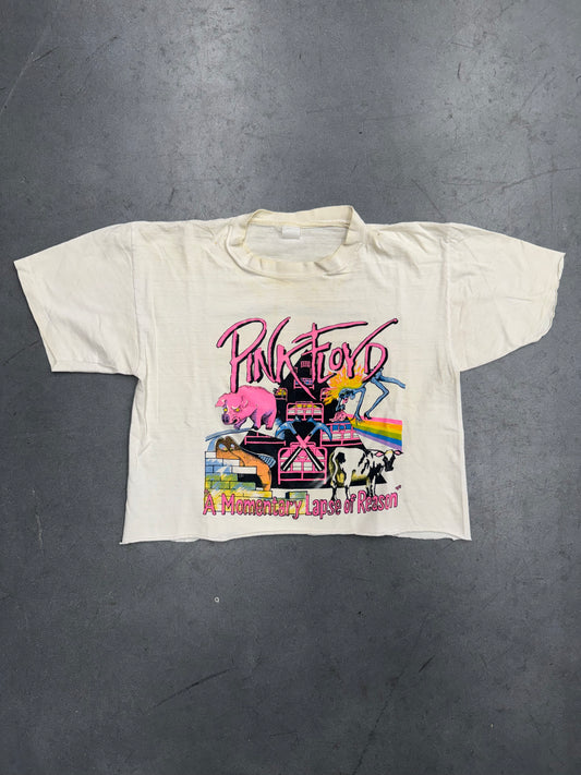 1987 PINK FLOYD "A MOMENTARY LAPSE OF REASON" WORLD TOUR CROPPED TEE (FADED TAG)