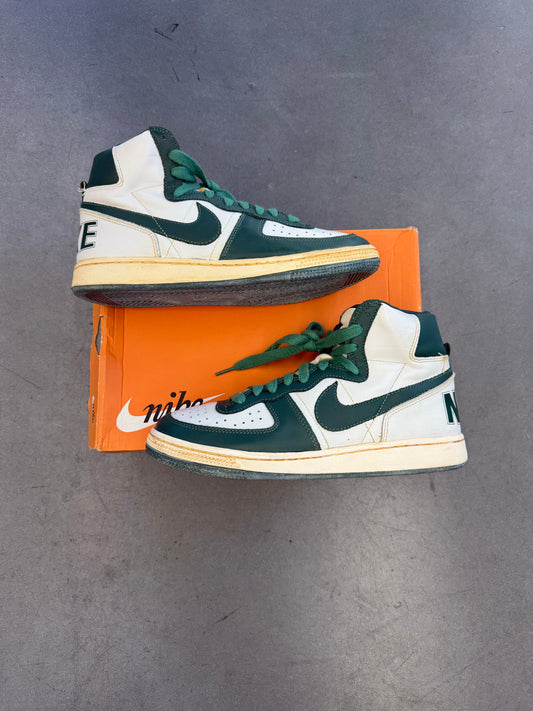 2008 SIZE 10 NIKE TERMINATOR HIGH VNTG - SWAN/NOBLE GREEN (NEW WITH BOX)