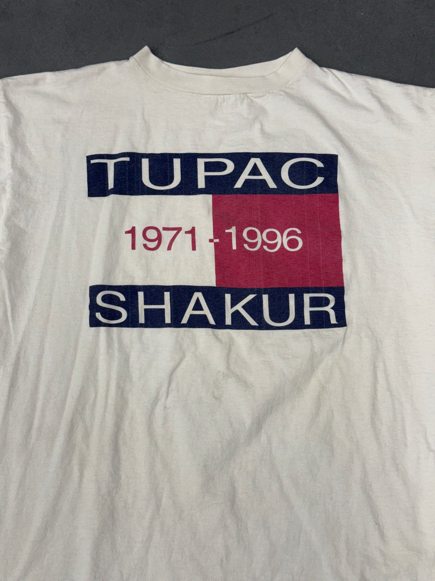 90S TUPAC SHAKUR TOMMY HILFIGER LOGO MEMORIAL TEE (PAPER TAG)