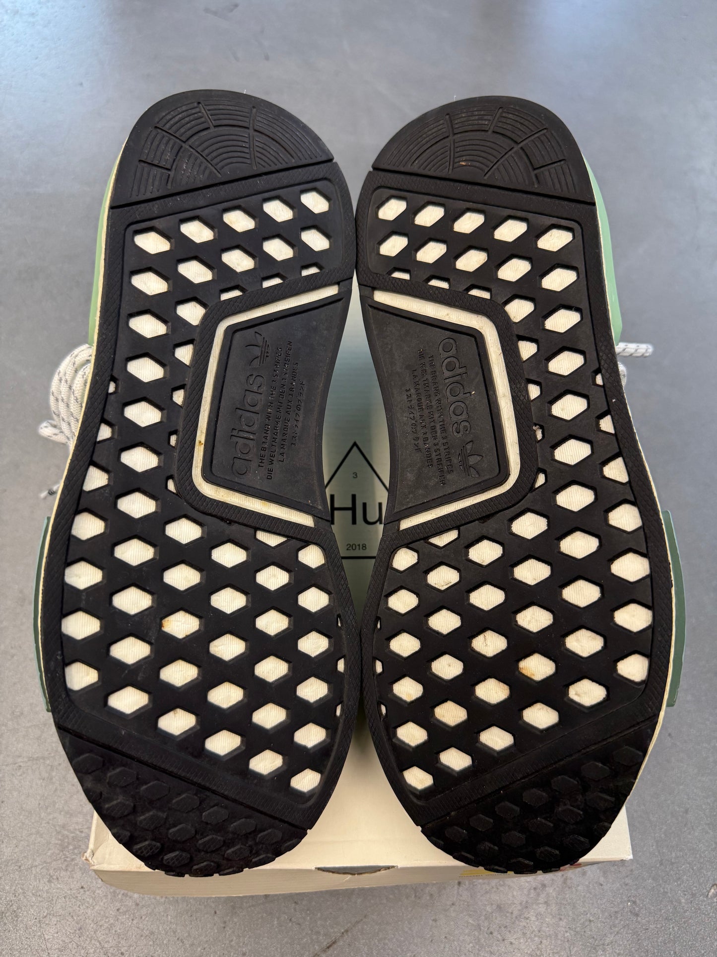 2020 SIZE 8.5 ADIDAS NMD HU PHARRELL DASH GREEN (WITH BOX)