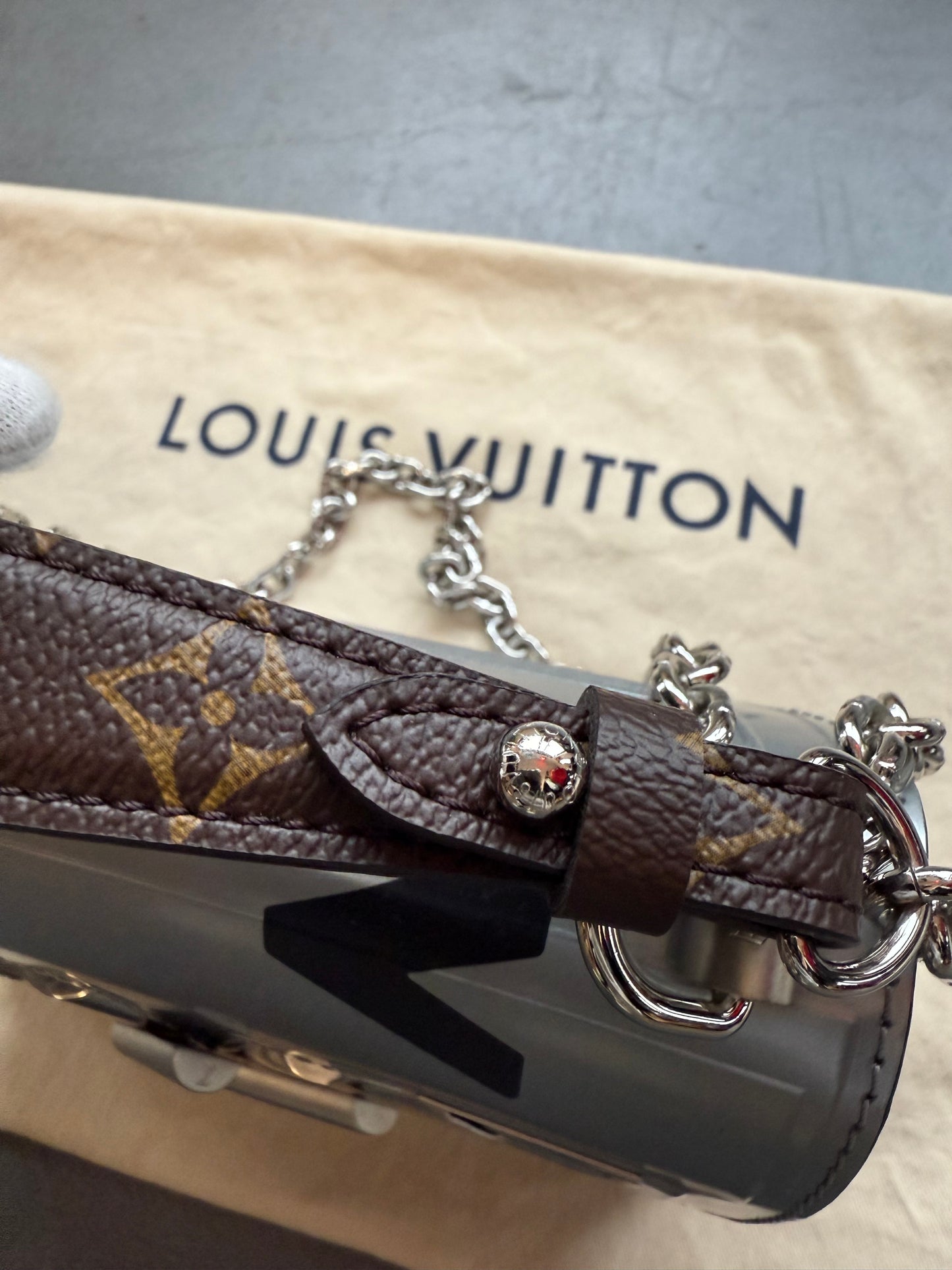LOUIS VUITTON SPACE TWIST HANDBAG - SILVER (PRE-OWNED WITH DUSTBAG) (TANIA)