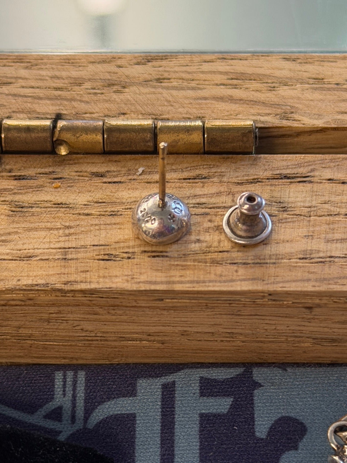 CHROME HEARTS SILVER PLUS DIAMOND STUD EARRING