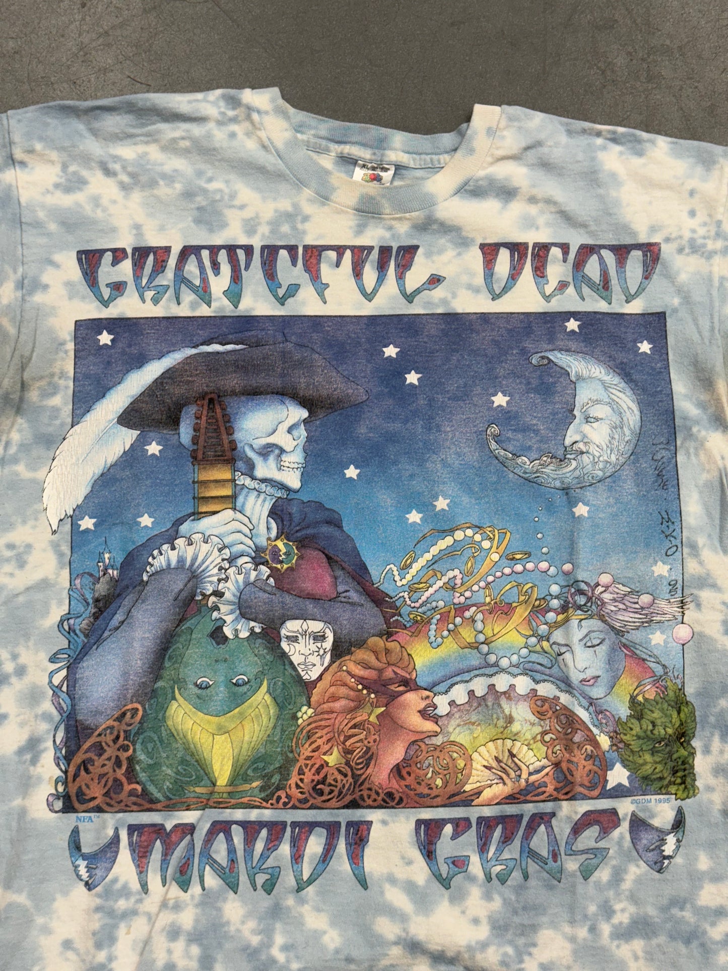 1995 GRATEFUL DEAD MARDI GRAS OAKLAND TEE (FOTL TAG)