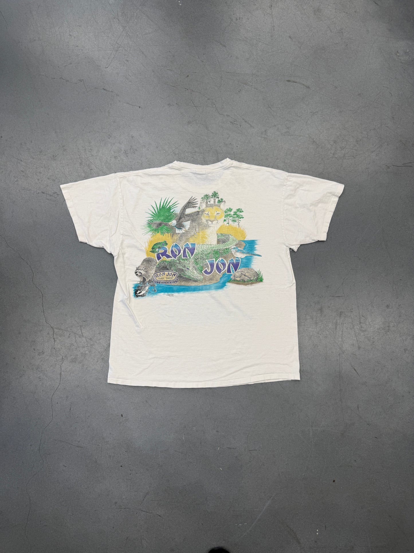 90'S RON JON SURF SHOP "ONE OF A KIND" COCOA BEACH, FLA. TEE (DELTA TAG)