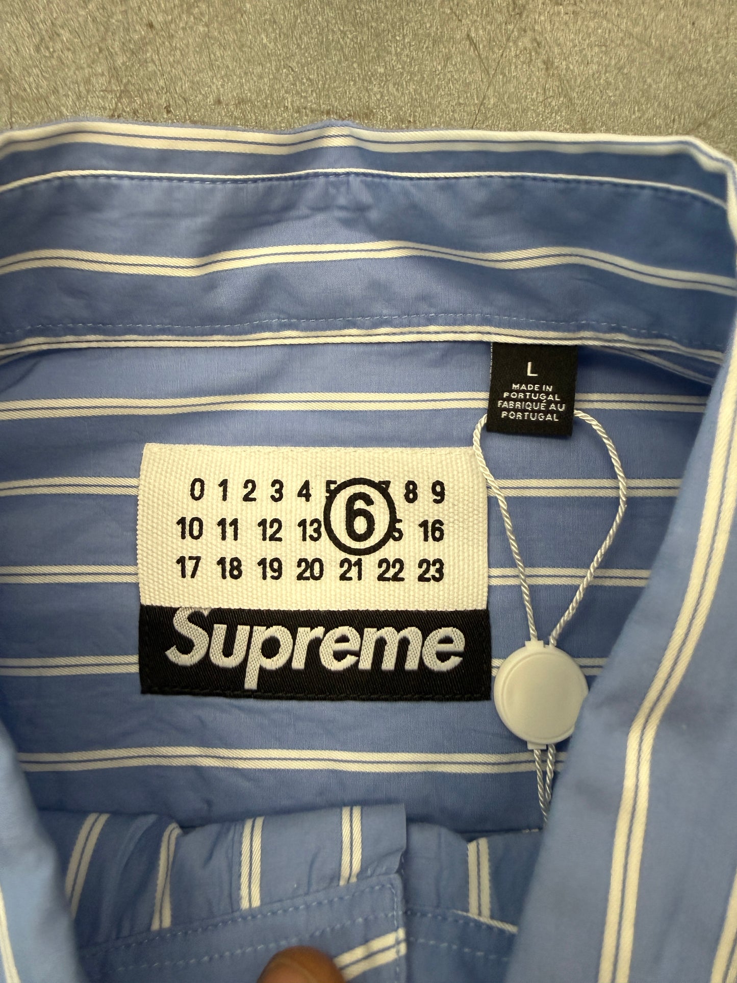 SS26 SUPREME MM6 MAISON MARGIELA STRIPE SHIRT - BLUE