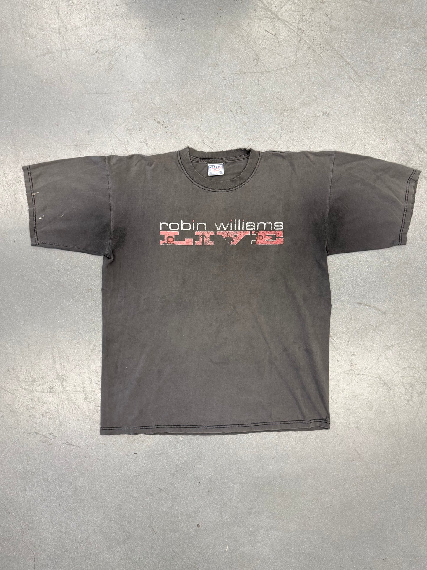 VINTAGE ROBIN WILLIAMS LIVE PARENTAL ADVISORY TEE (ALL SPORT TAG)