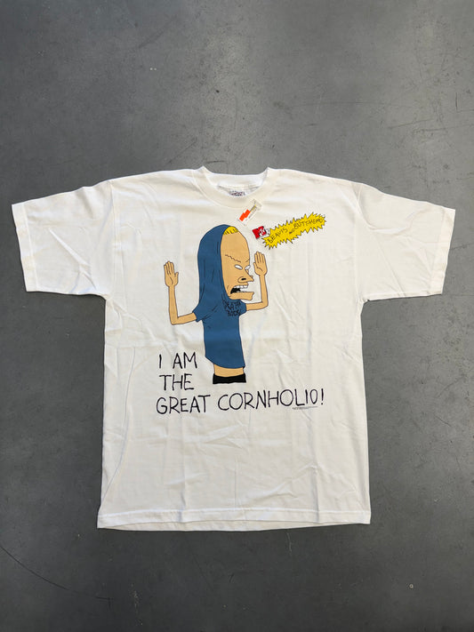 1995 BEAVIS AND BUTT-HEAD "I AM THE GREAT CORNHOLIO" TEE (U.S. T'S TAG)