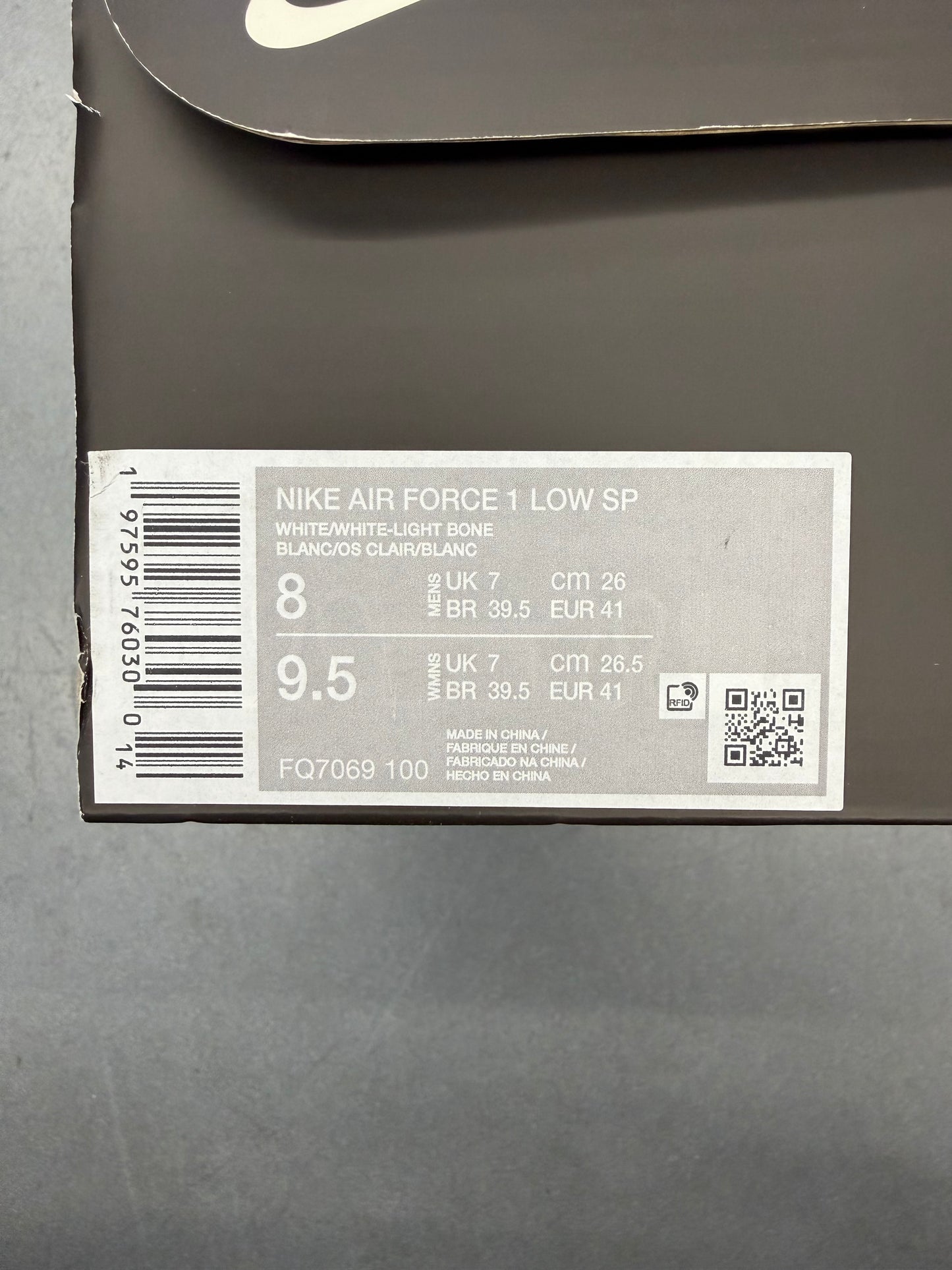 SIZE 8 2023 NIKE X CACTUS PLANT FLEA MARKET WHITE AIR FORCE 1