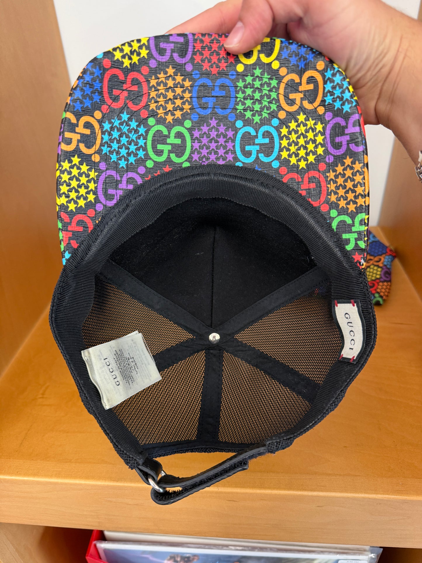 GUCCI GG PSYCHEDELIC BASEBALL HAT WITH BAG