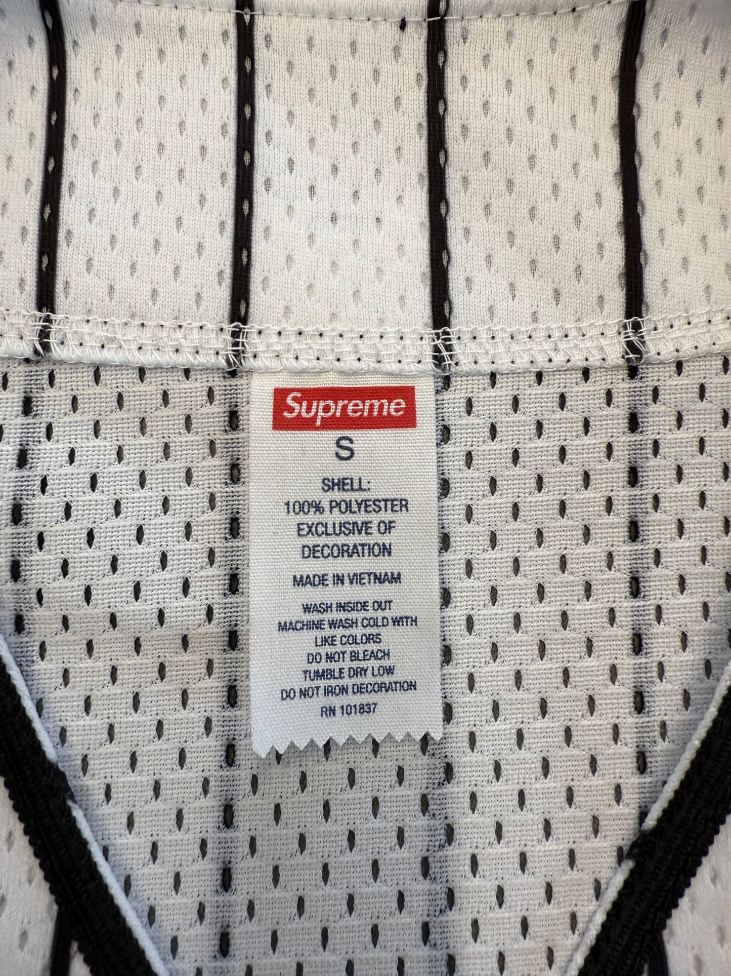 SS25 SUPREME HOMERUN BASEBALL JERSEY WHITE