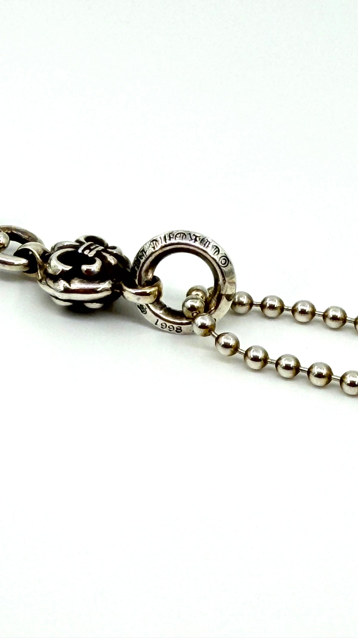 CHROME HEARTS 1 BALL BS FLEUR PENDANT + 30 INCH BALL CHAIN