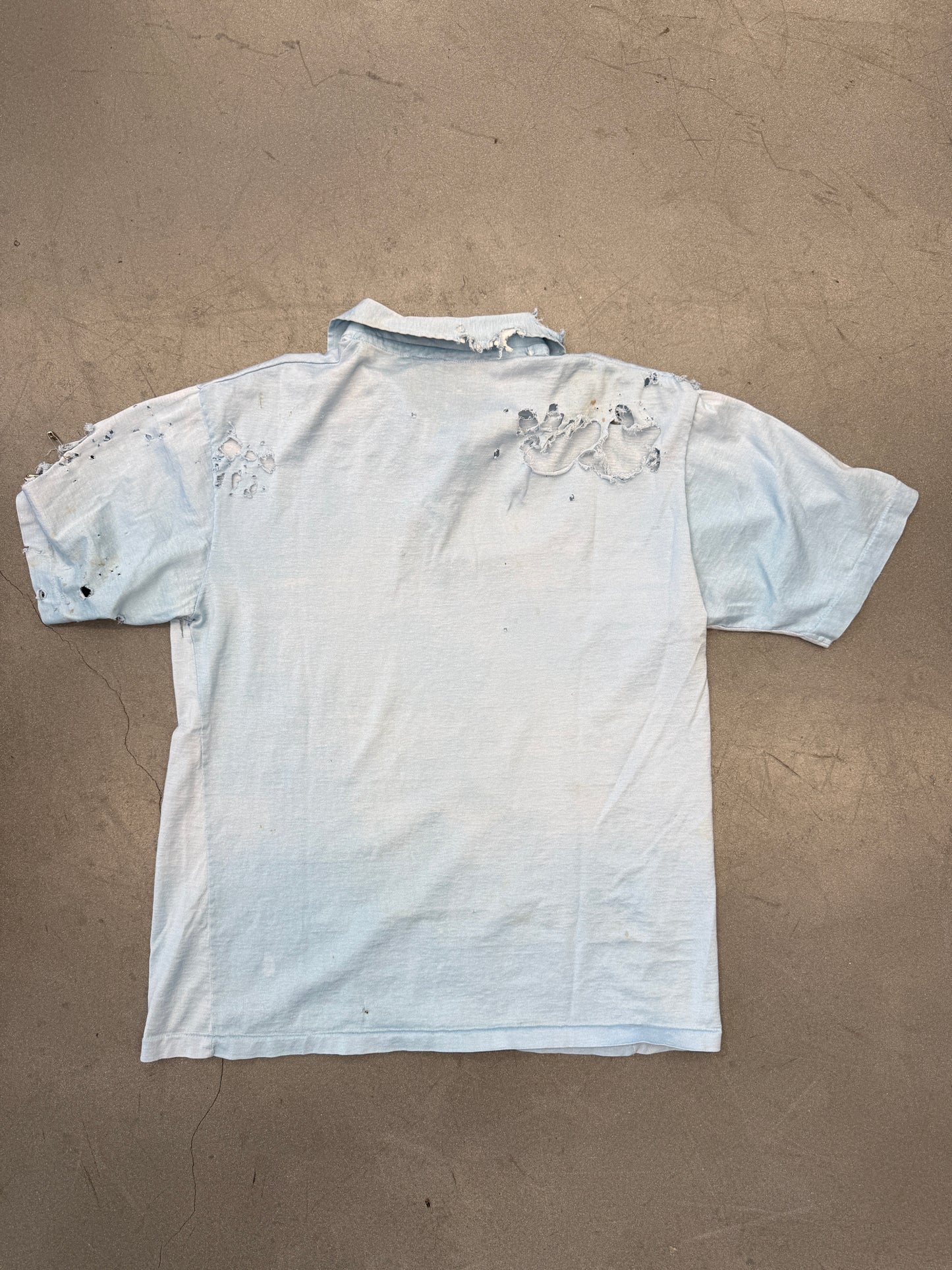 80S DISTRESSED BLANK POLO SHIRT (RENELLE TAG)