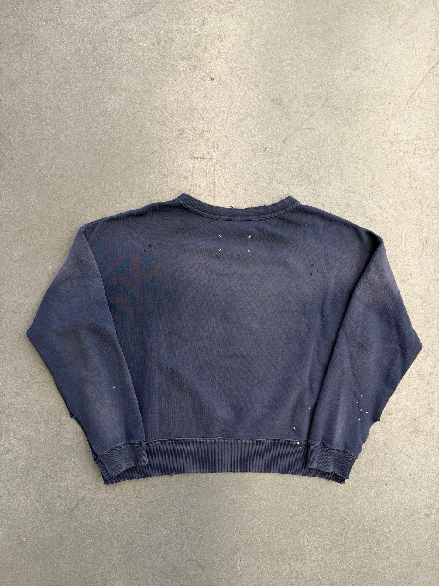 MAISON MARGIELA HANDWRITTEN COTTON SWEATSHIRT - BLUE