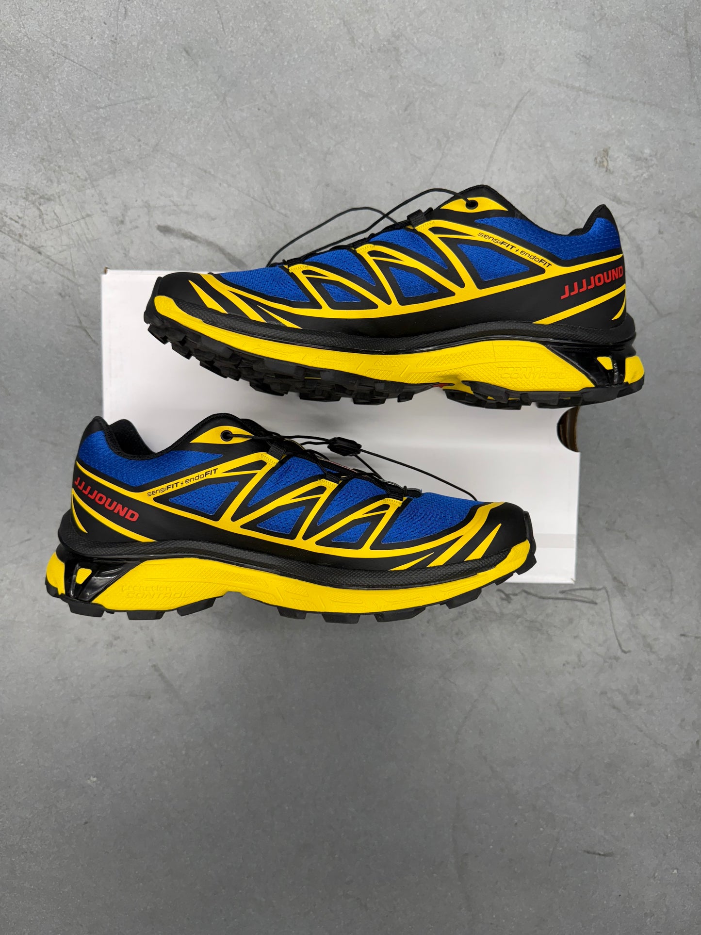 2025 SIZE 8.5 SALOMON XT-6 JJJJOUND NAUTICAL BLUE LEMON (PRE-OWNED WITH BOX)