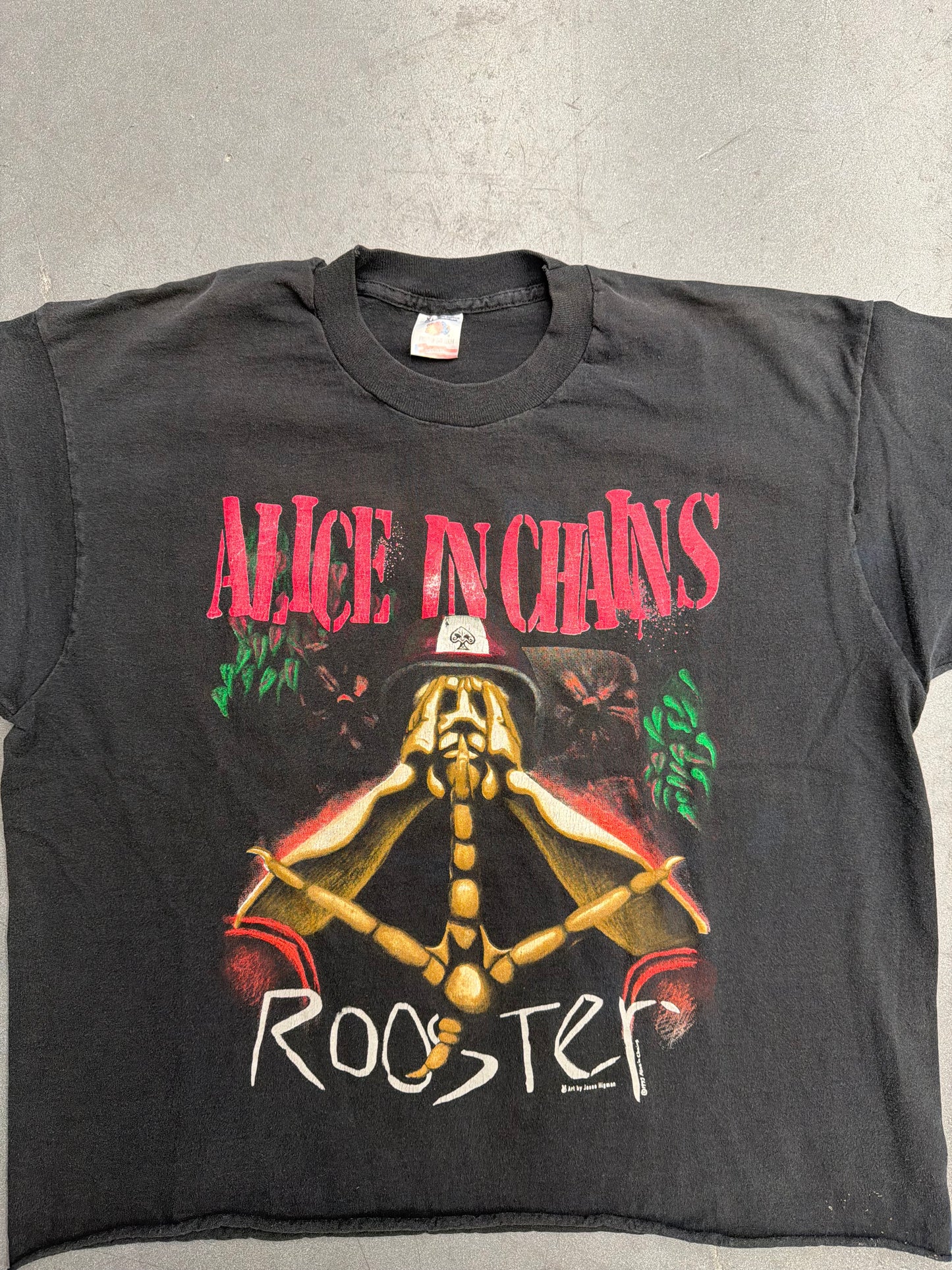 1993 ALICE IN CHAINS ROOSTER DOG TAGS CROPPED TEE (FOTL TAG)