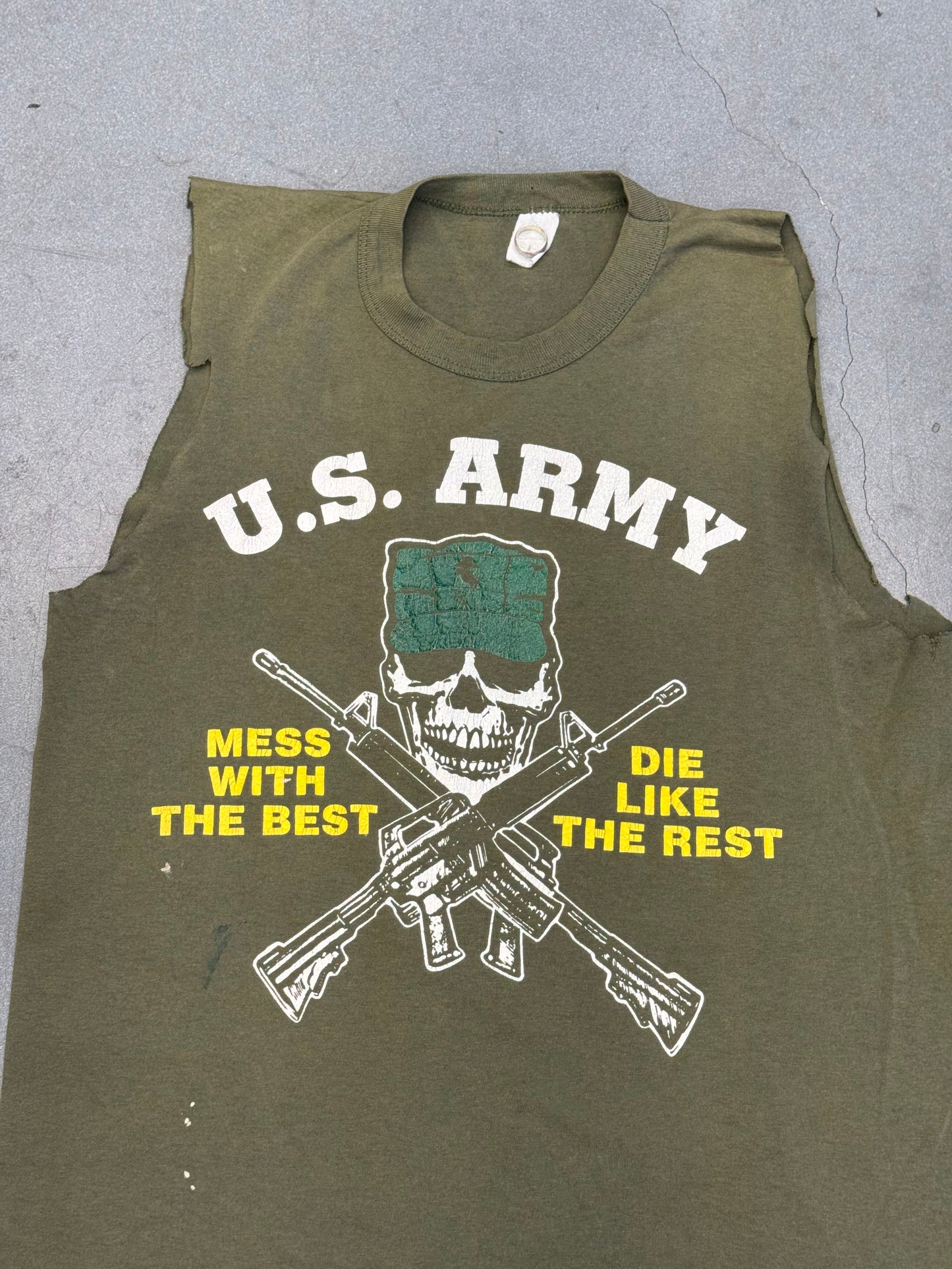 90S U.S. ARMY MESS WITH THE BEST CUT-OFF TEE (FADED TAG)