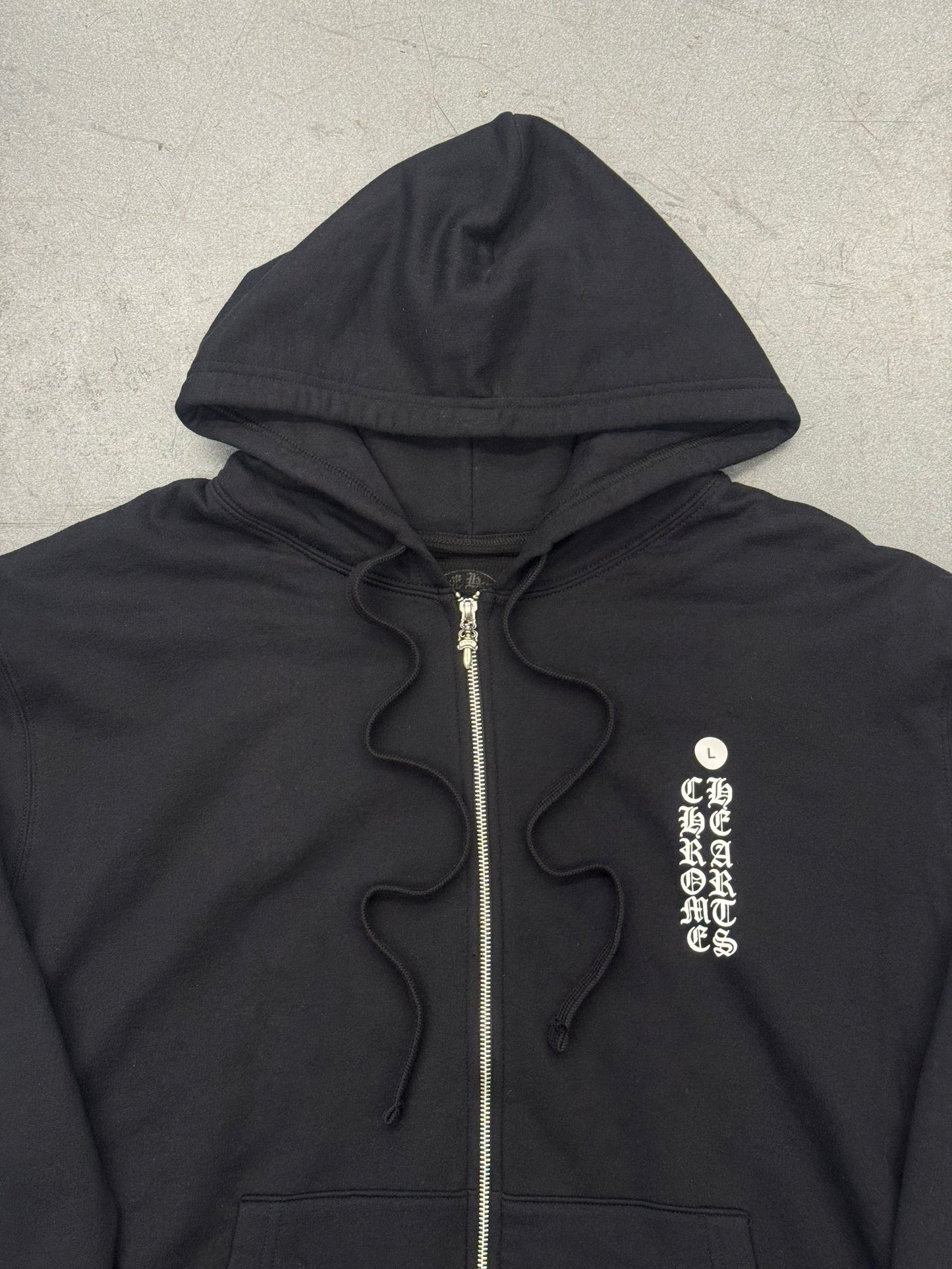 CHROME HEARTS VERTICAL LOGO THERMAL LINED ZIP-UP HOODIE