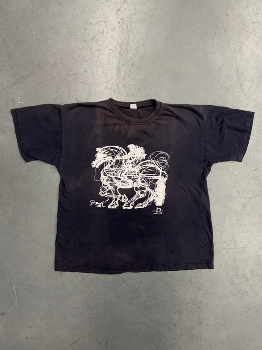 90S SALVADOR DALI HORSE RIDER ART TEE (FADED TAG)