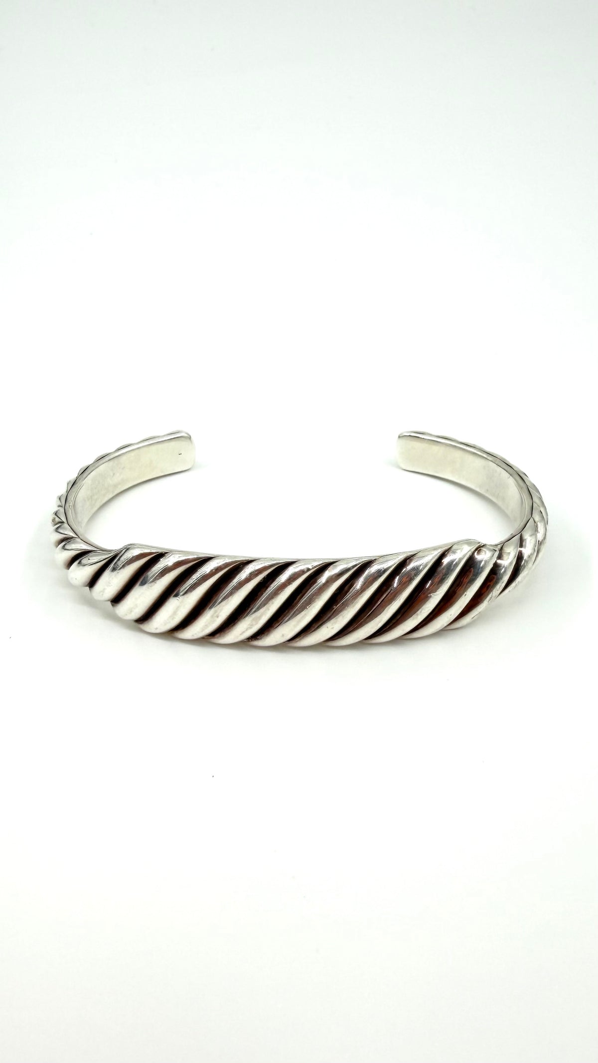 DAVID YURMAN SCULPTED CABLE CONTOUR SILVER CUFF BRACELET