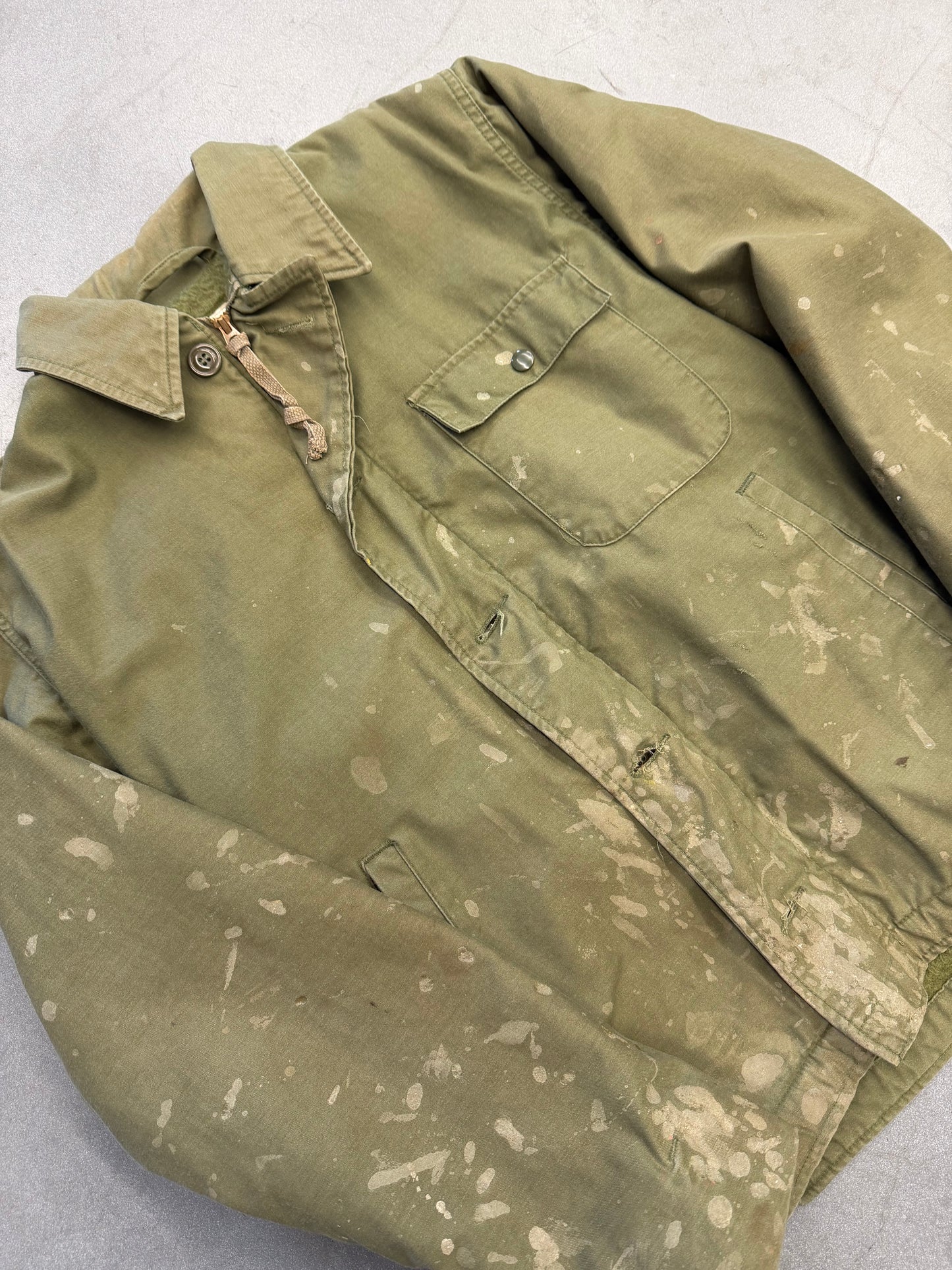 1985 DLA100 MILITARY JACKET OLIVE DISTRESSED JACKET