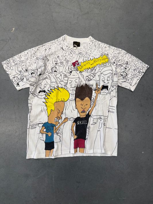 1993 BEAVIS AND BUTT-HEAD CONCERT AOP TEE (TOUCH OF GOLD TAG)
