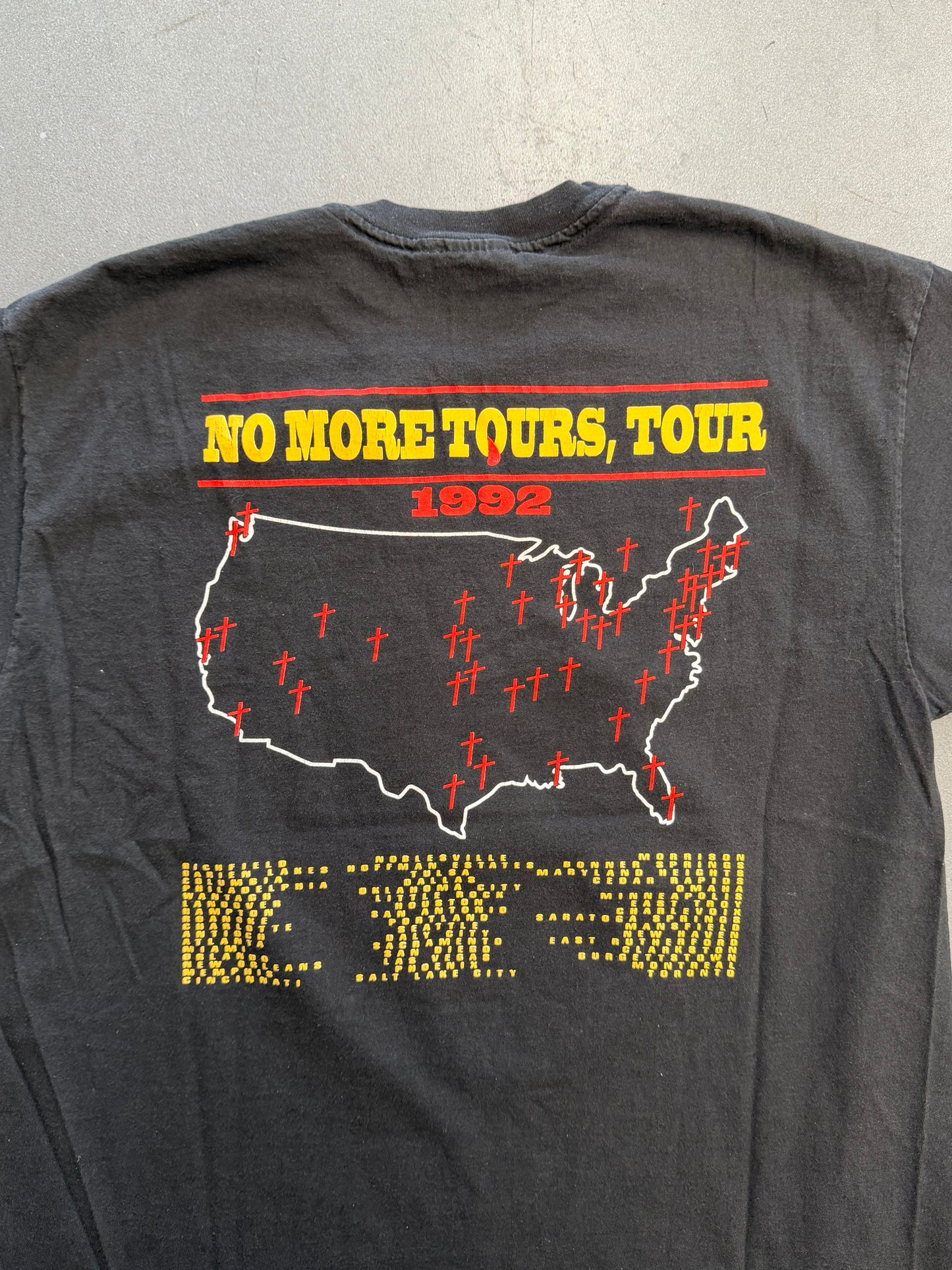 1992 OZZY OSBOURNE NO MORE TOURS, TOUR TEE (HANES TAG)