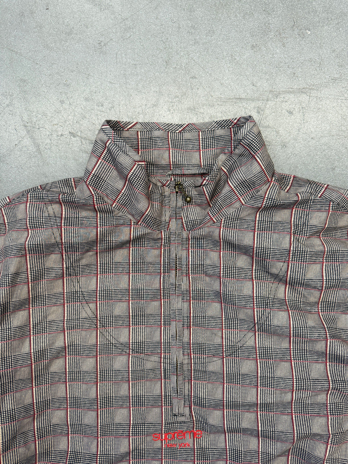 SS20 SUPREME TRACK HALF ZIP PULLOVER - GLEN PLAID