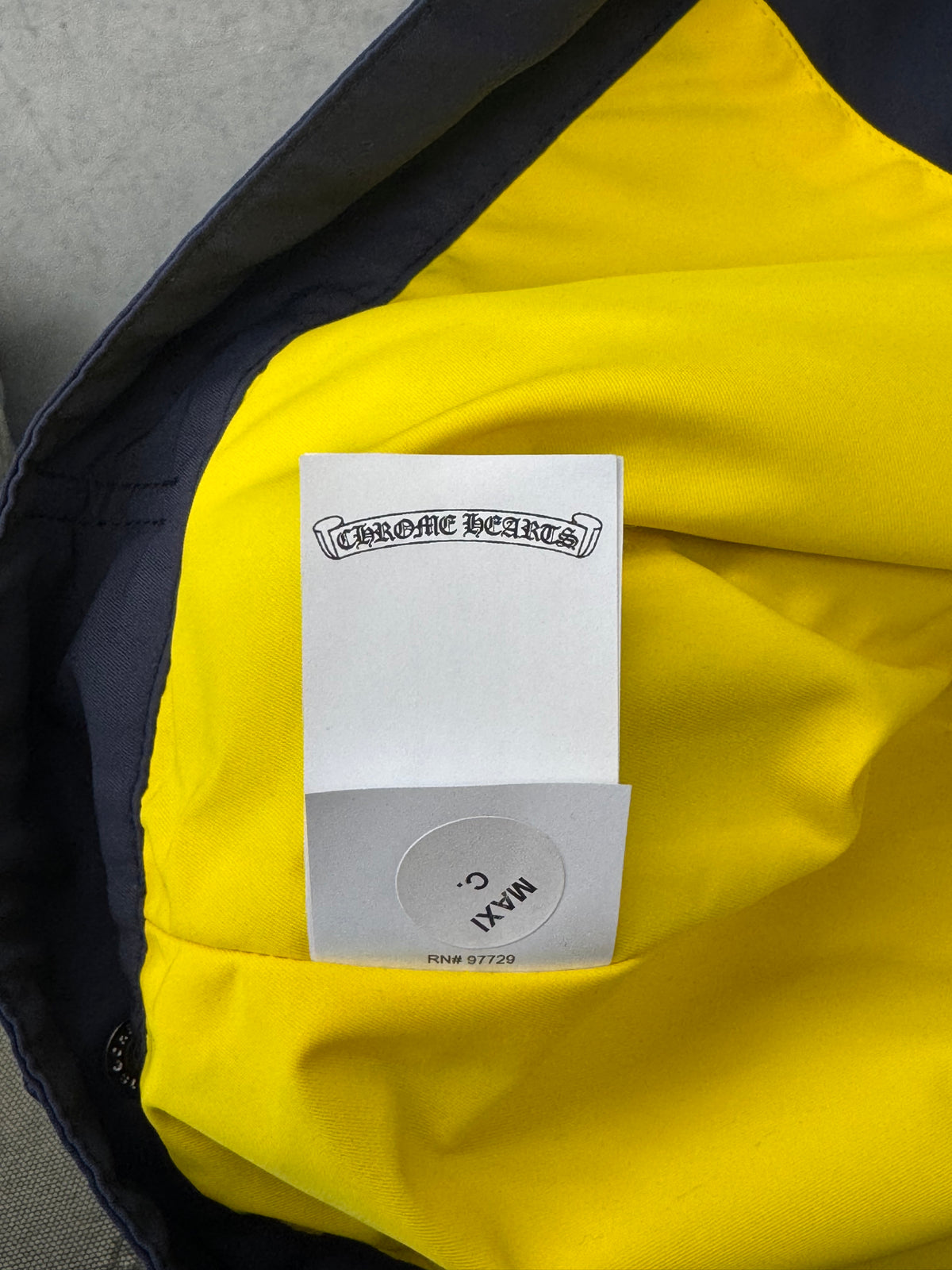 CHROME HEARTS NYLON CROP WOMENS JACKET EXTRA PATCH - NAVY/YELLOW