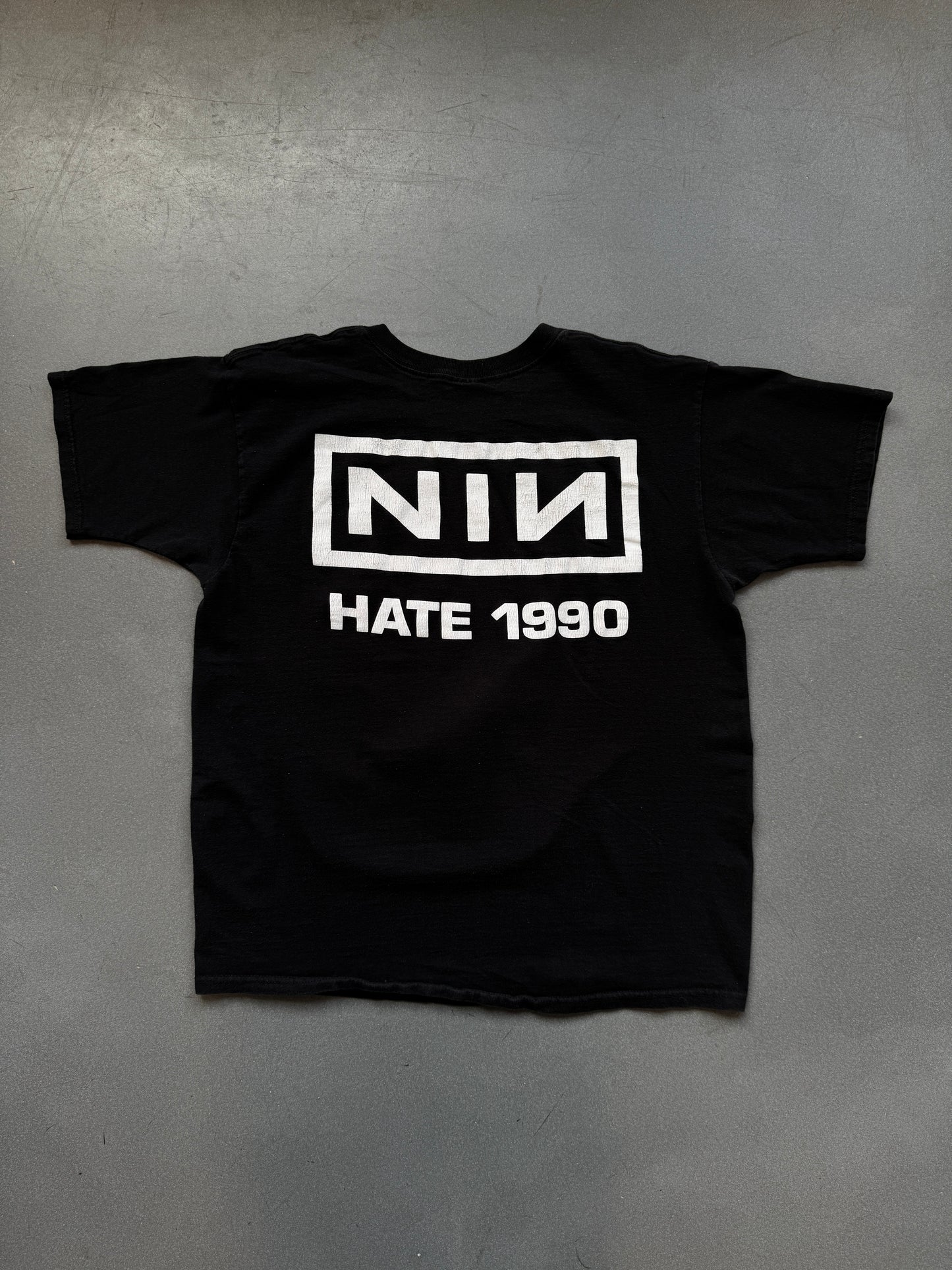 NINE INCH NAILS HATE 1990 TEE (FRUIT OF THE LOOM HEAVY TAG)