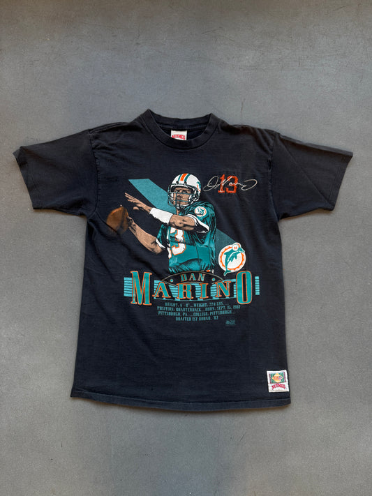 90'S MIAMI DOLPHINS DAN MARINO STATS EMBROIDERED TEE (NUTMEG TAG)