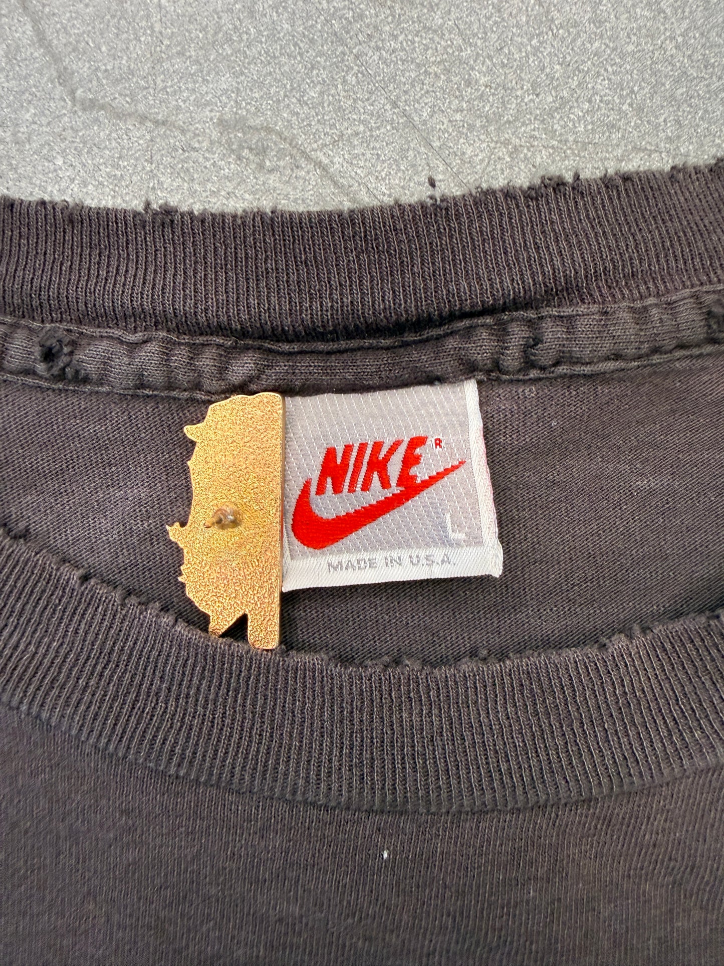 90S JORDAN HALF TONE YELLOW MONTAGE TEE (GREY/RED NIKE TAG)