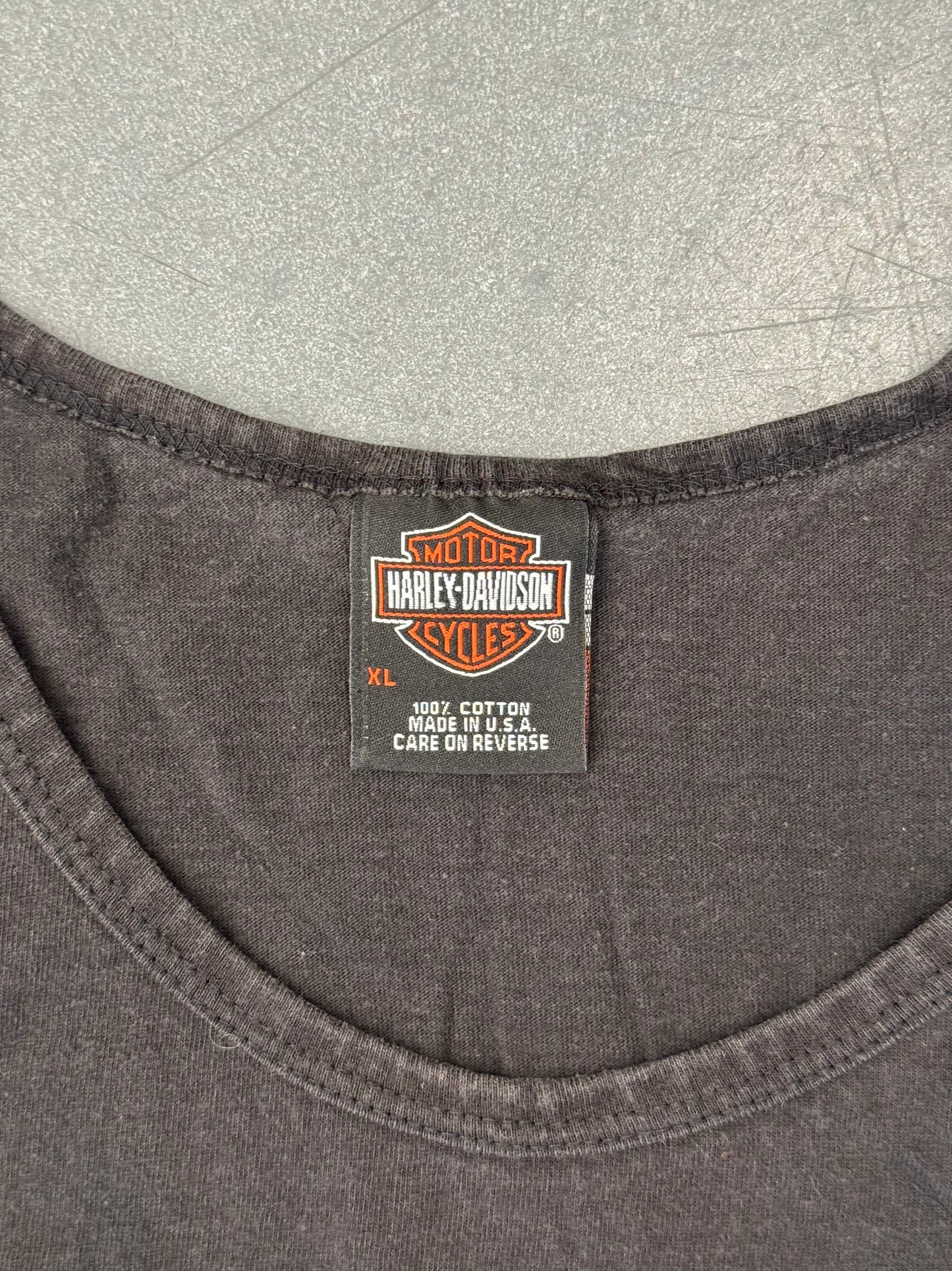 2003 HARLEY-DAVIDSON HOLLINGSSOWRTH ST. AUGUSTINE, FLORIDA GATOR ON BIKE TEE (HARLEY TAG)